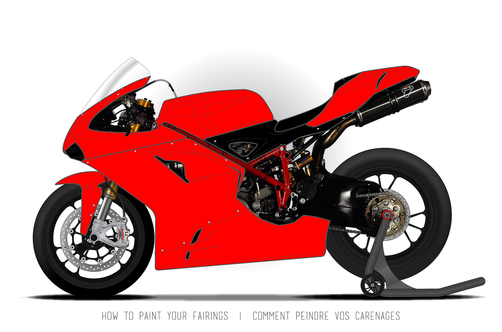 Miniature Moto Ducati 1198 Rouge 1:12 - IXTEM MOTO