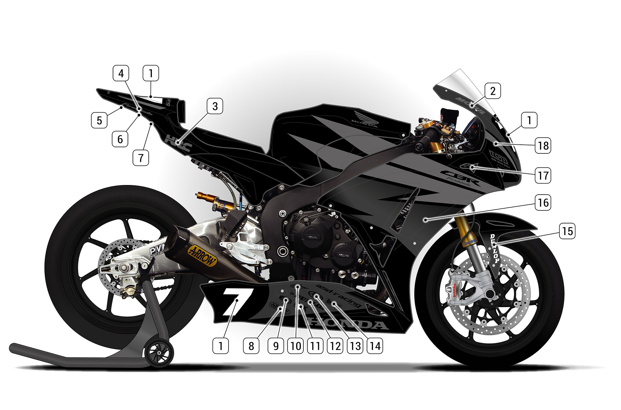 Honda CBR1000RR 2012/16 D2 | ASD Racing