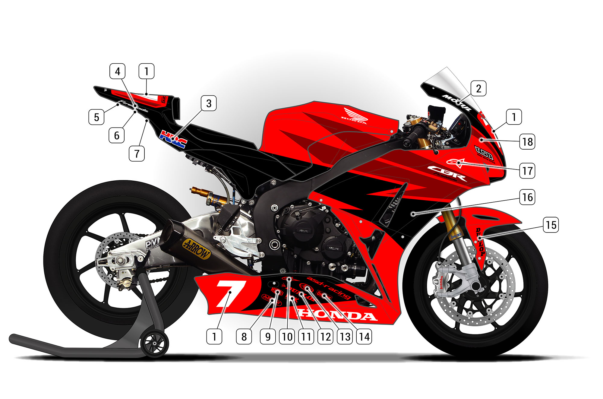 Honda CBR1000RR 2012/16 D2 | ASD Racing