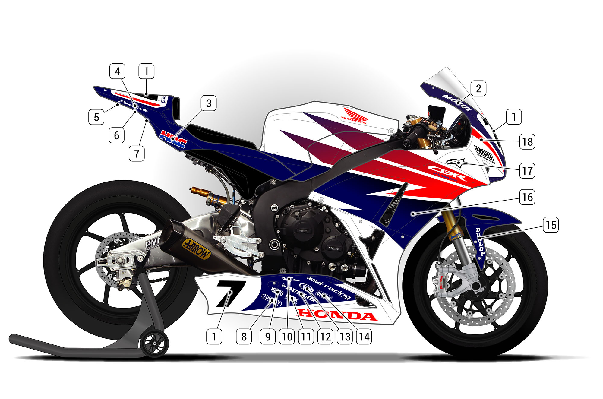 Honda CBR1000RR 2012/16 D2 | ASD Racing