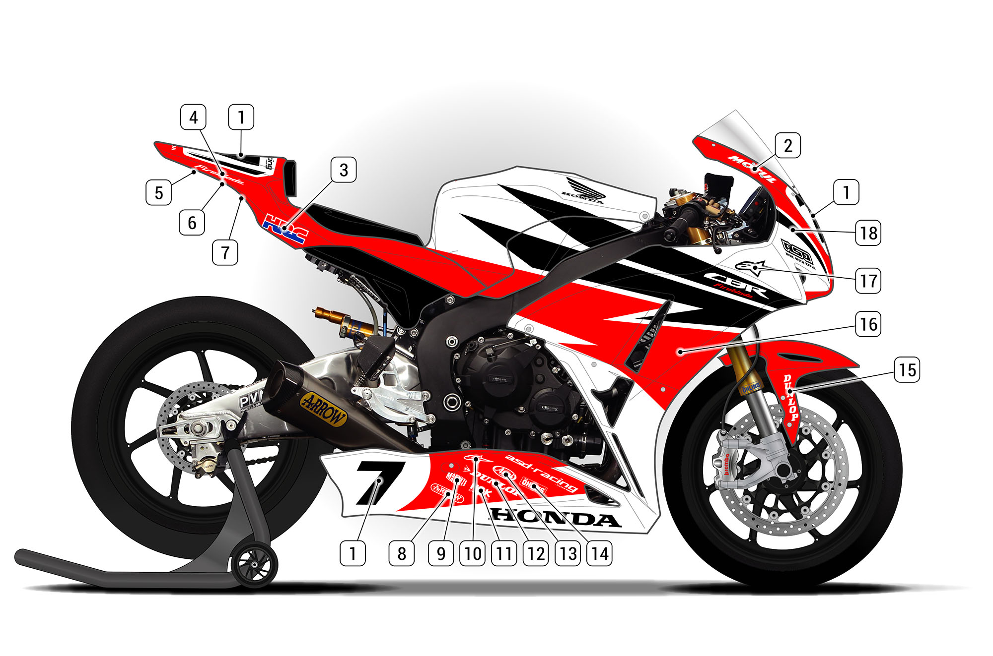 Honda CBR1000RR 2012/16 D2 | ASD Racing