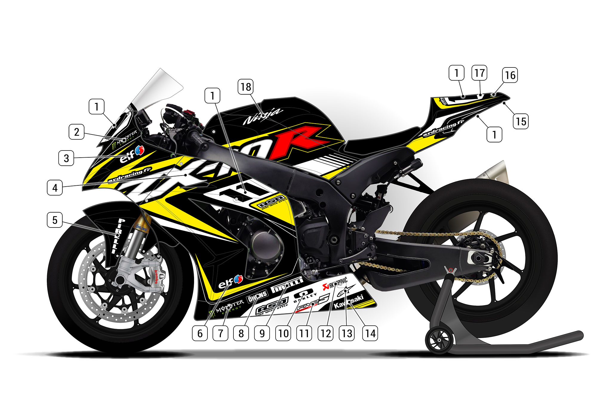 Kawasaki ZX-10R 2011/15 D2 | ASD Racing