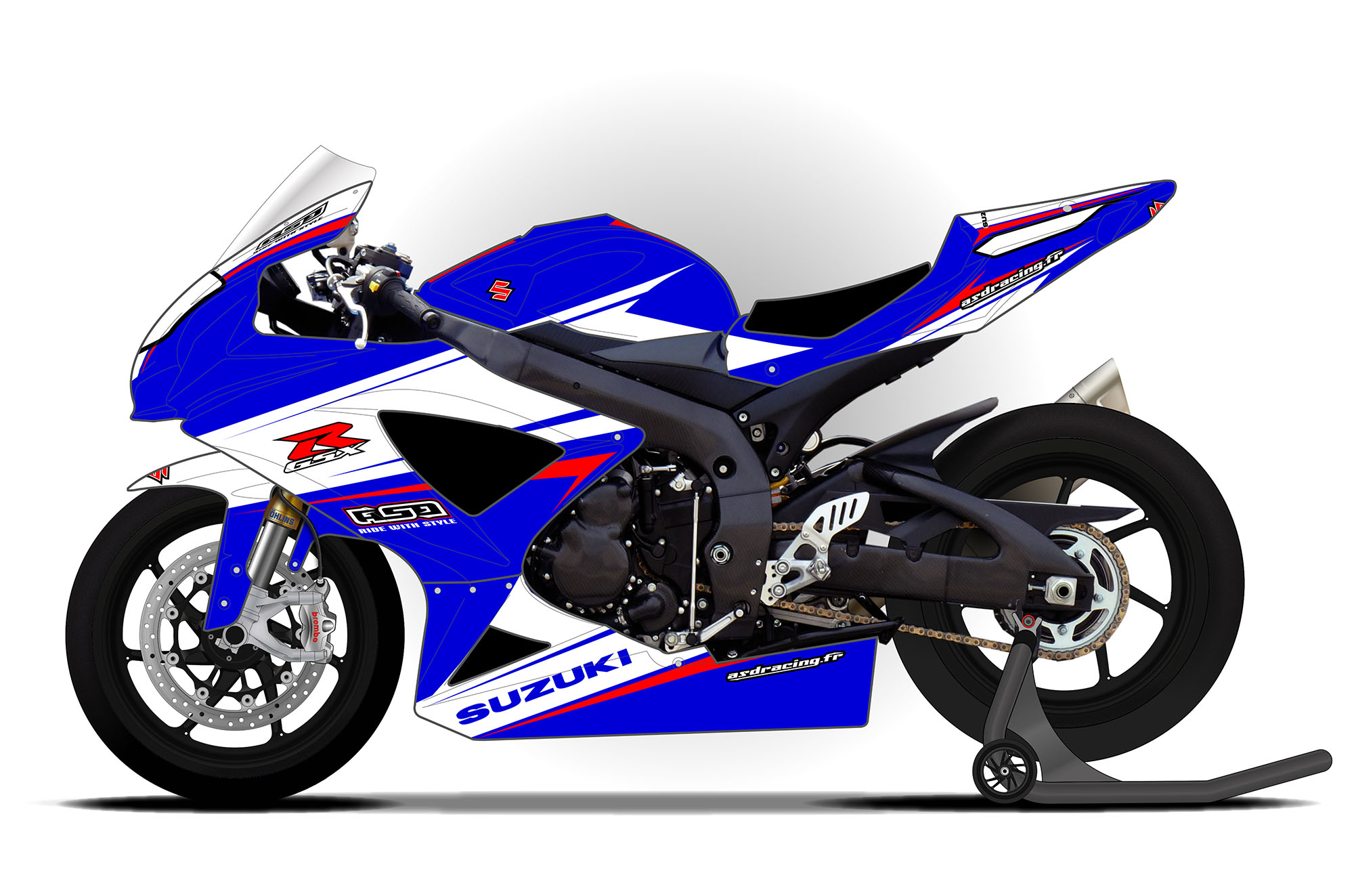 Poignées De Guidon Moto En Caoutchouc Universal 22mm - Pour Suzuki GSXR 600 750 1000 K2-K11, Couleurs Au Choix