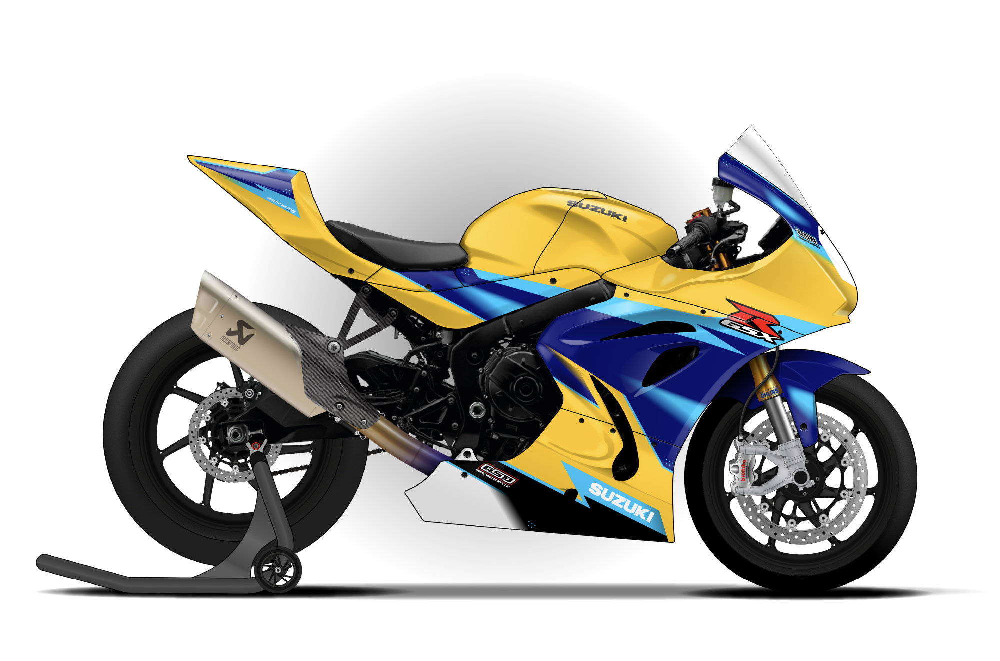SUZUKI GSX-Rバイクジャケット 青/黄 2017 Suzuki GSX-R 1000 | ASD Racing